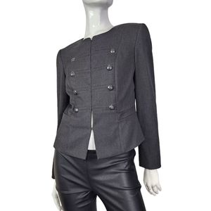 Vintage Tahari ASL Women's Military Charcoal Grey All-Star Blazer